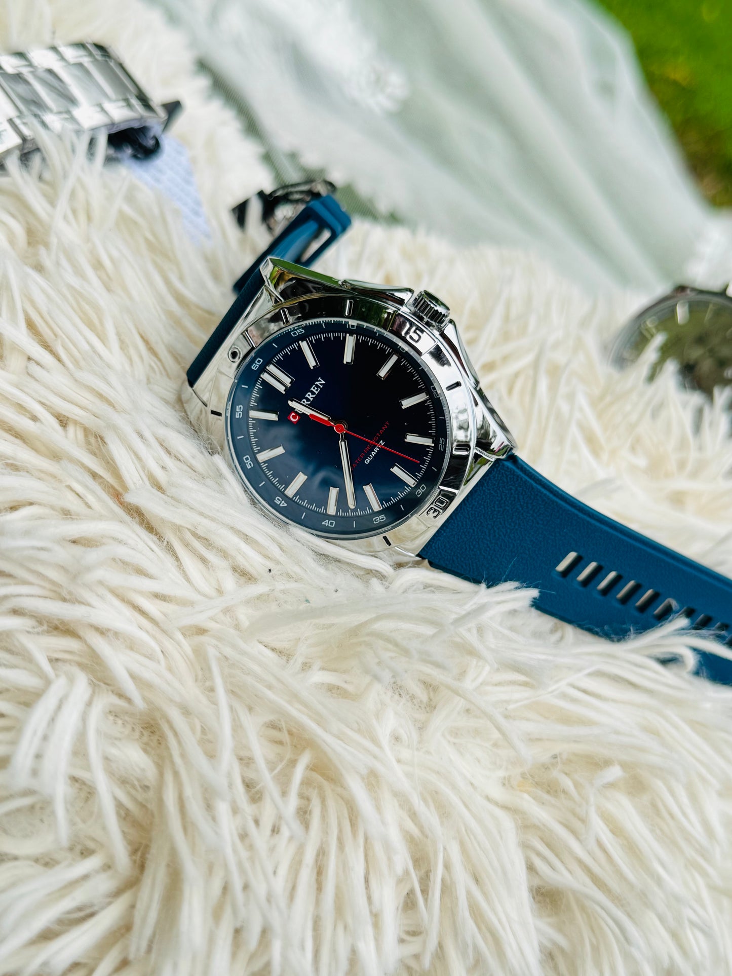 CURREN 8449 Watch for Men  Watch High Quality Silicone Strap, Waterproof