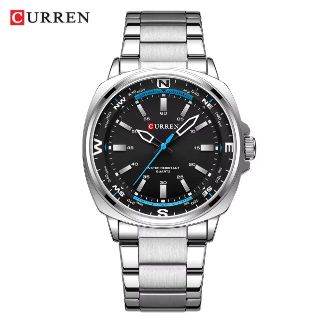 CURREN 8455 Watch for Men Luxury Sports Men's Quartz Watch with 3ATM Waterproof Stainless Steel Strap Wristwatch