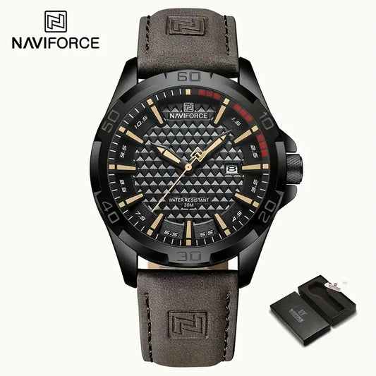 Quartz Watch with Genuine Leather Strap, Waterproof Dial, Youthful and Stylish Wristwatch