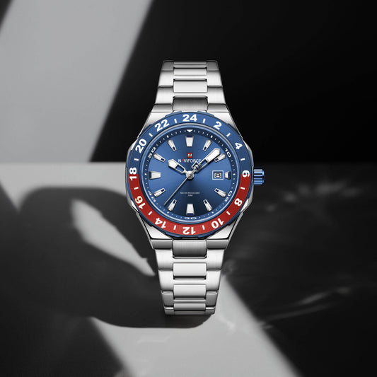 NAVIFORCE 9249 Classic Elegant Men's Quartz Watch Life Waterproof Steel Strap Business Fashion Casual Male Timepiece Gift