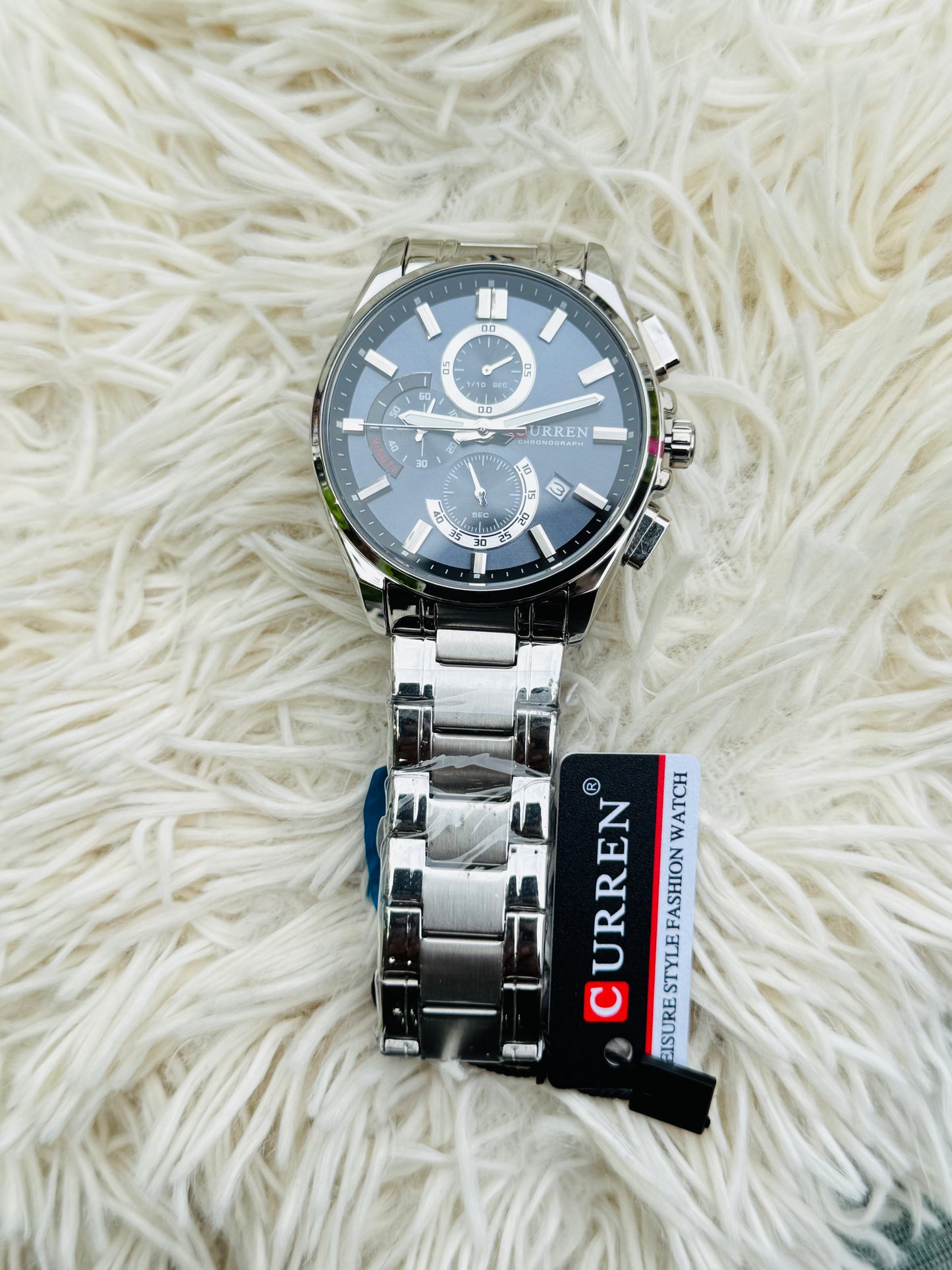 CURREN 8475 Men's Luxury Six-Hand Multi-Function Watch Large Dial Waterproof Stainless Steel Band Quartz Movement Man Wristwatch