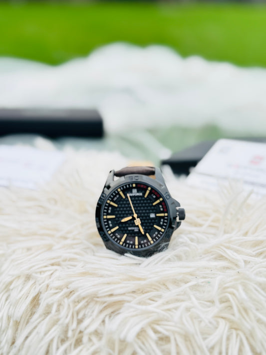 Quartz Watch with Genuine Leather Strap, Waterproof Dial, Youthful and Stylish Wristwatch
