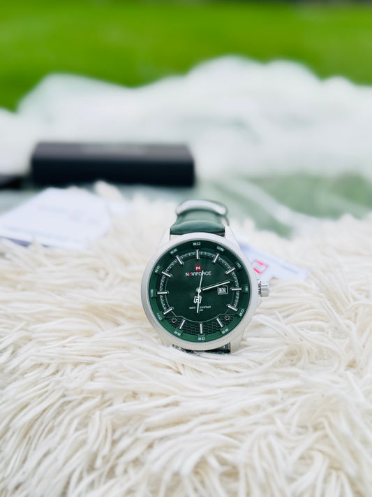 NAVIFORCE New Leather Strap Glow-In-The-Dark Quartz Watch Men&Women&Apos;S Casual Sports Watch