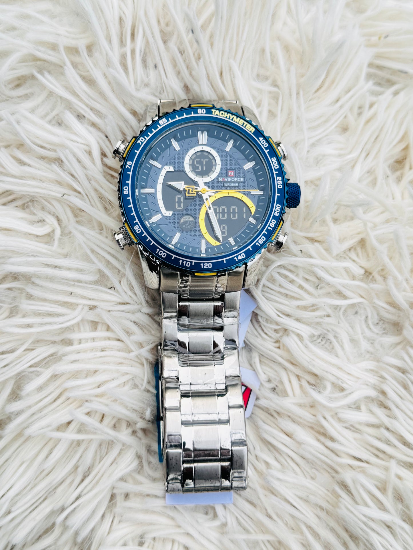 High Quality NAVIFORCE 9182 Luminous Men Watch Dual Display Chronograph Male Quartz Wristwatch Date Men Clock Relogio Masculino