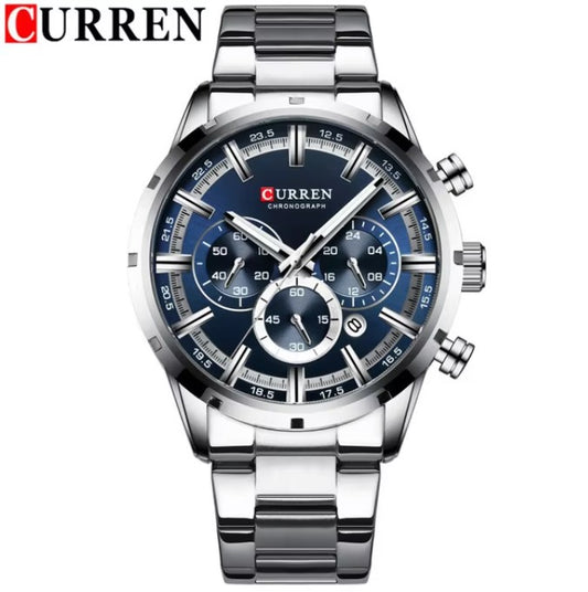 CURREN Men Watch 8355 Luxury Sports Quartz Mens Watches Full Steel Waterproof Chronograph Wristwatch Men Relogio Masculino