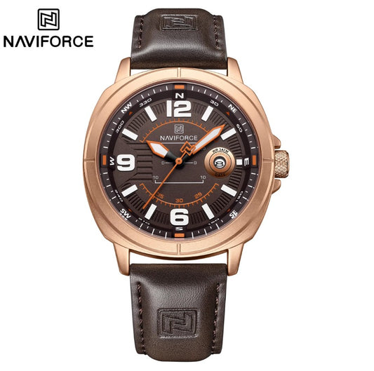 Hot Sale NAVIFORCE Men Quartz Waterproof Watches Top Brand Men Sport Watch High Quality Leather Band Wristwatch Reloj Hombre