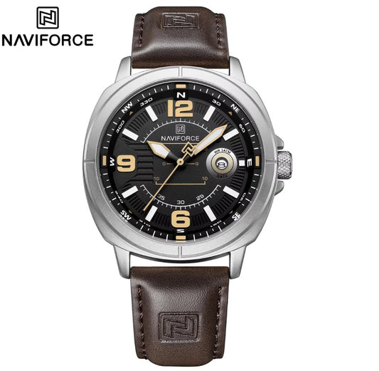 Hot Sale NAVIFORCE Men Quartz Waterproof Watches Top Brand Men Sport Watch High Quality Leather Band Wristwatch Reloj Hombre