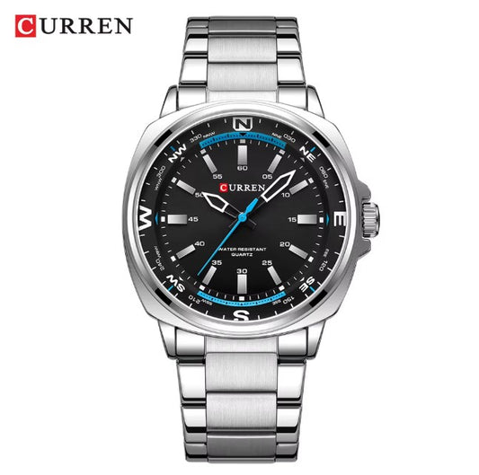 CURREN 8455 Watch for Men Luxury Sports Men's Quartz Watch with 3ATM Waterproof Stainless Steel Strap Wristwatch