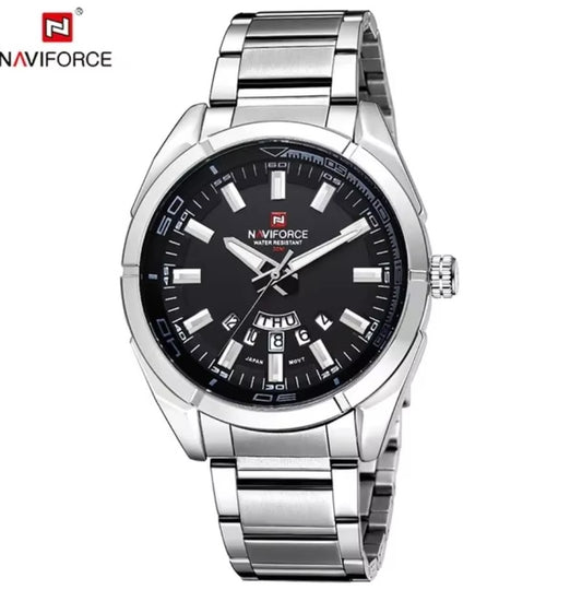 NAVIFORCE 9038 Men's Luxury Quartz Wristwatch Waterproof Stainless Steel Casual Business & Sport Style with 41mm Dial Diameter