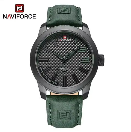 NAVIFORCE Brand 9202L 9202 Sports Watch Men Fashion Casual Quartz Wristwatch Male Date Waterproof Leather Analog Clock