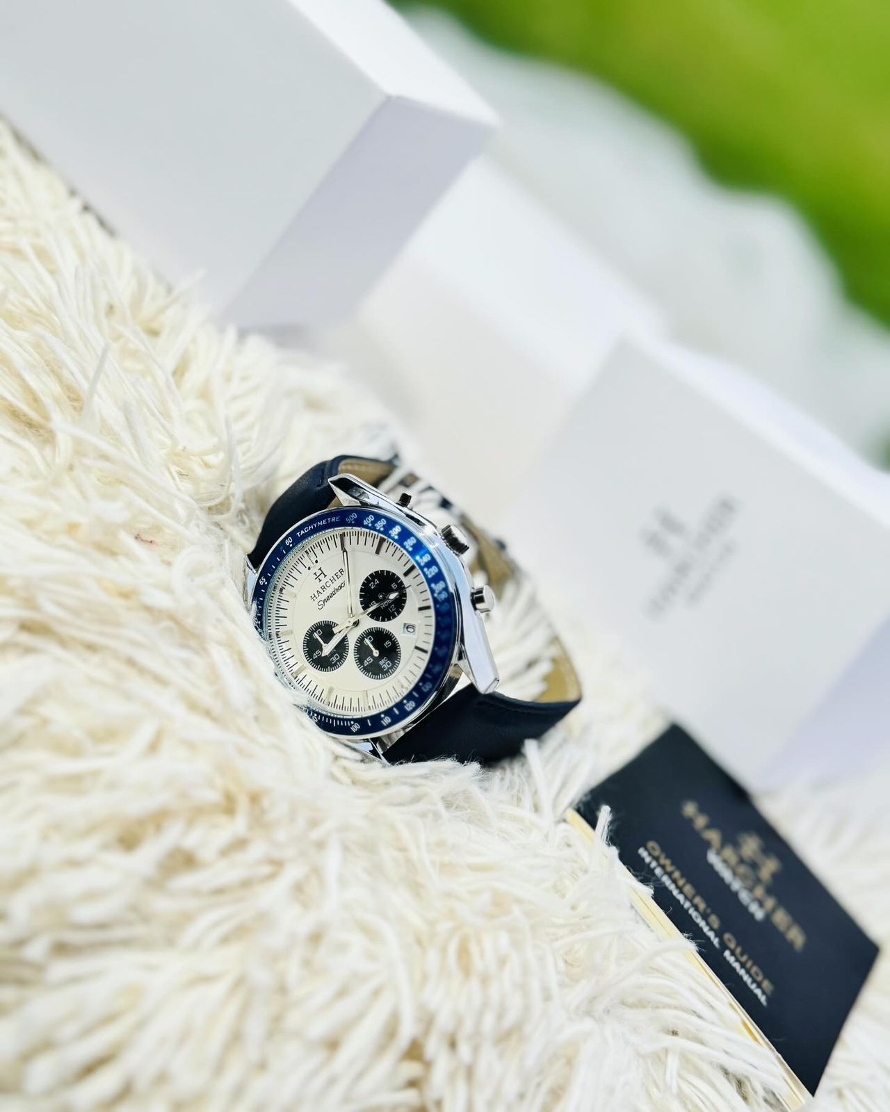 Harcher Elegant Men's Quartz Watch with Chronograph - Waterproof, Faux Leather Strap, Business Style