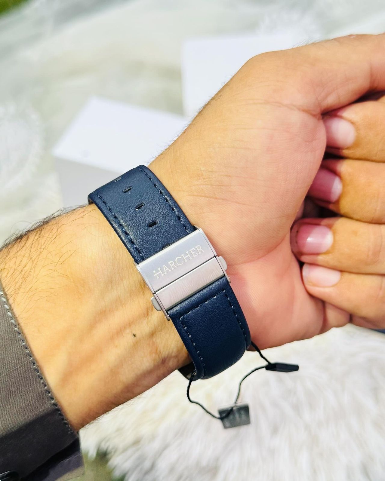 Harcher Elegant Men's Quartz Watch with Chronograph - Waterproof, Faux Leather Strap, Business Style